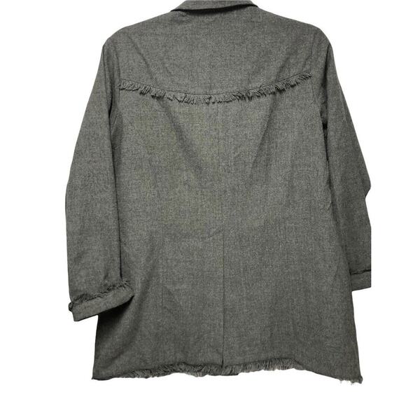 Gray Green Fringe Snap Jacket By Suzanne Somers Collection Small - Picture 2 of 12
